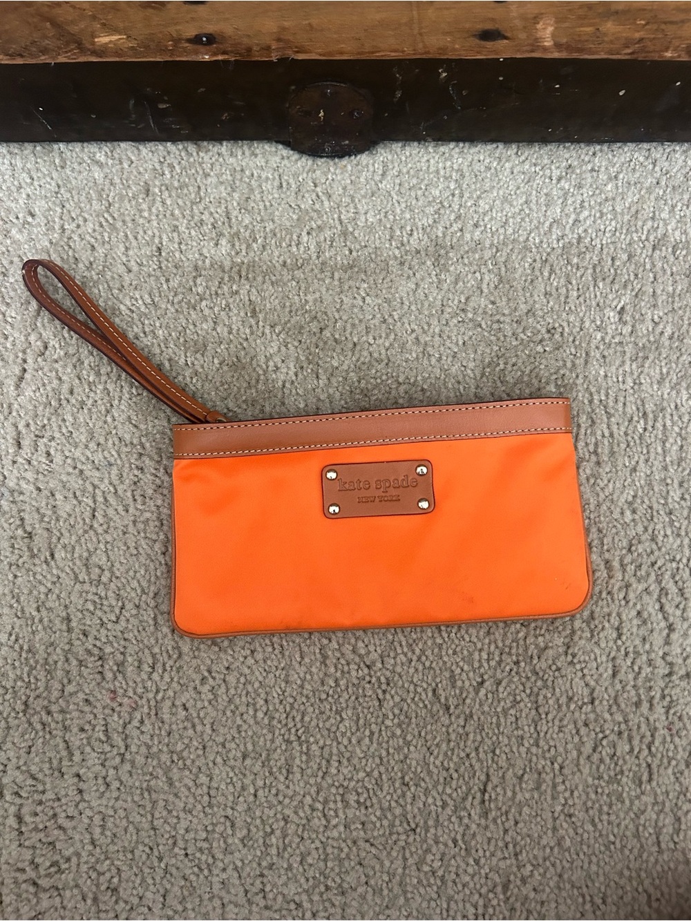 kate spade Orange and Tan Wristlet Clutch